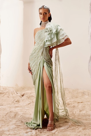 Long Dresses made out of old and Damaged Sarees #LongDresses | Long gown  design, Long gown dress, Gowns dresses