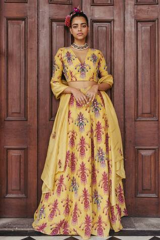Sariska Silk Block Print Lehenga Set 