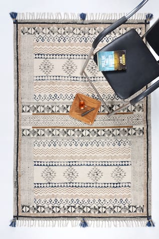 Cotton Hand Block Printed Rug 
