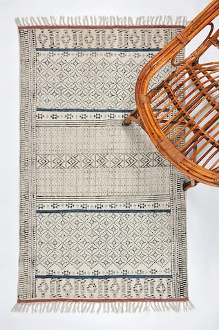 Cotton Hand Block Printed Rug 