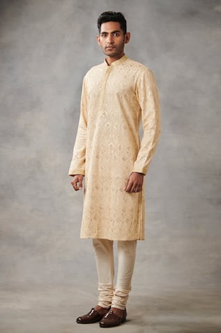 Geometric Embroidered Kurta Set 