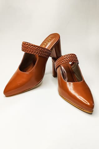 The Alter Woven Pointed Toe Block Heels  