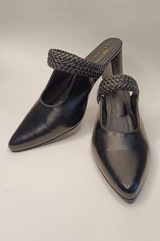 The Alter Woven Pointed Toe Block Heels  