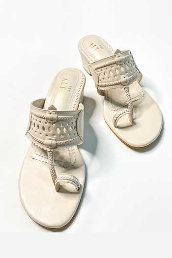 The Alter Cutwork Kolhapuri Block Heels 