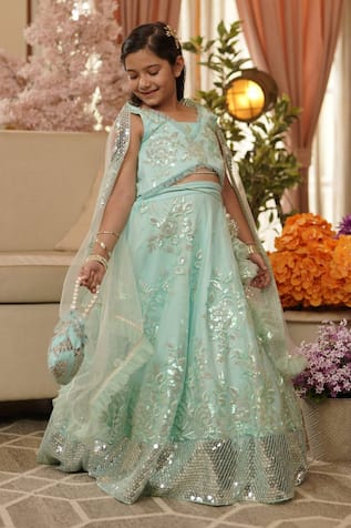 Net Sequins Embroidered Lehenga Set 