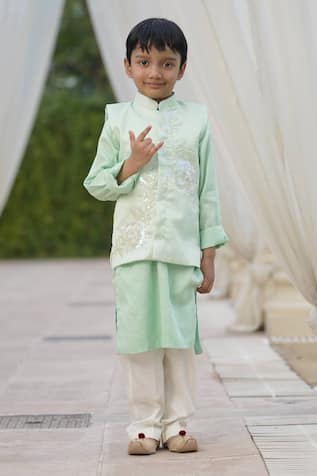 Floral Sequin Embroidered Bundi Set 