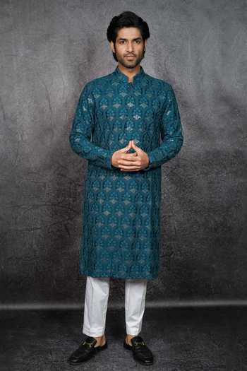 Kasbah Silk Embroidered Kurta Set 