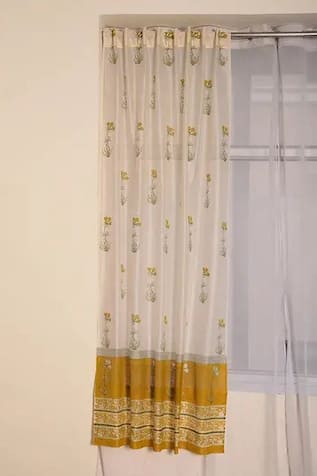 Chanderi Printed Curtains Set of 2 