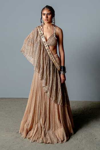 Pooja Rajgarhia Gupta Amina Block Print Lehenga Set 