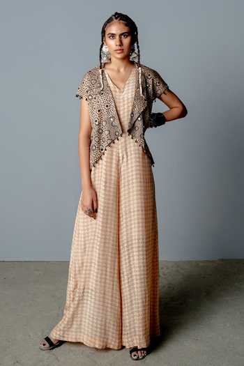 Pooja Rajgarhia Gupta Zenobia Hand Embroidered Jacket & Jumpsuit Set 