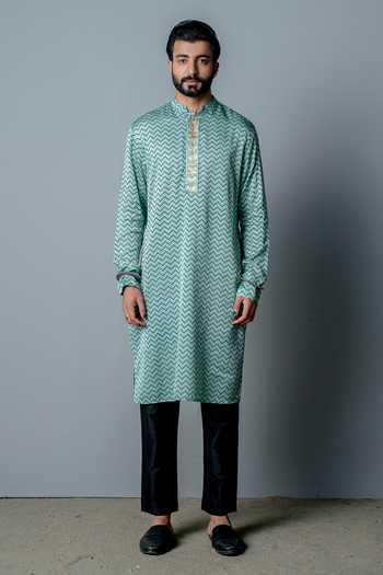 Pooja Rajgarhia Gupta Zig Zag Print Kurta Set 