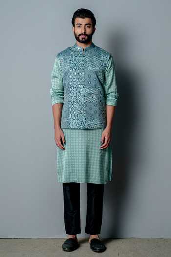 Pooja Rajgarhia Gupta Mosaic Print Bundi Kurta Set 