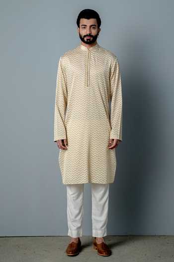 Pooja Rajgarhia Gupta Zig Zag Print Kurta Set 