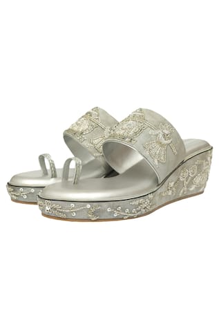 Doli Zardozi Embroidered Platform Wedges 