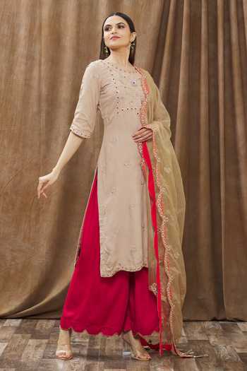 Gaurav katta Embroidered Kurta Palazzo Set 
