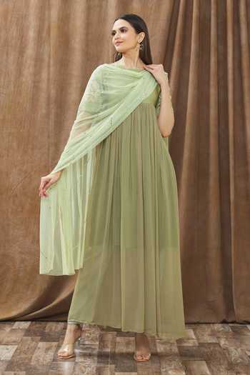 Gaurav katta Sleeve Embroidered Anarkali Set 