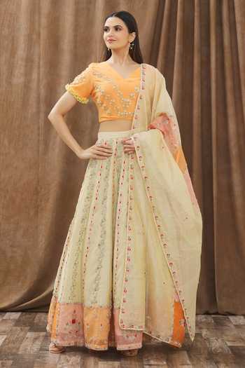 Gaurav katta Chanderi Lehenga Set 
