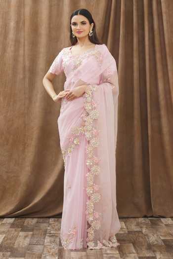 Gaurav katta Embroidered Saree With Blouse 