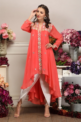 Seams Pret And Couture Susan Embroidered Tunic & Tulip Pant Set