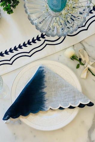 Scalloped Tie Dye Napkin Set Of 6 