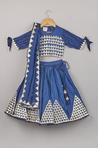 Chanderi Embroidered Lehenga Set 