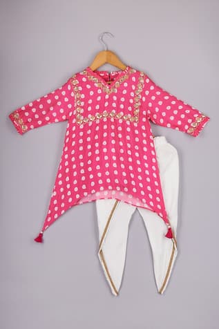 Bandhani Print Kurta & Dhoti Pant Set 