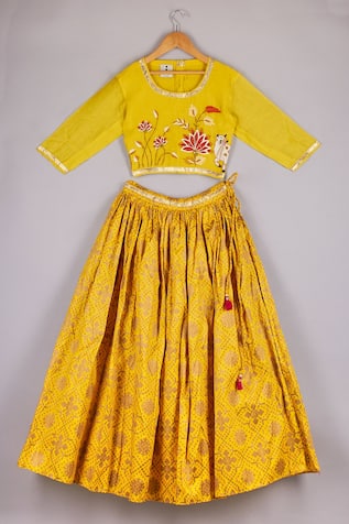 Floral Print Lehenga & Choli Set 