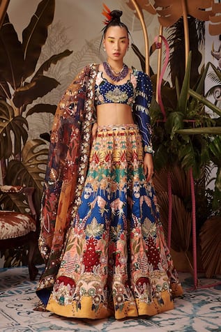Floral Print Lehenga Set 