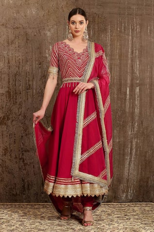 Silk Chanderi Anarkali Set 