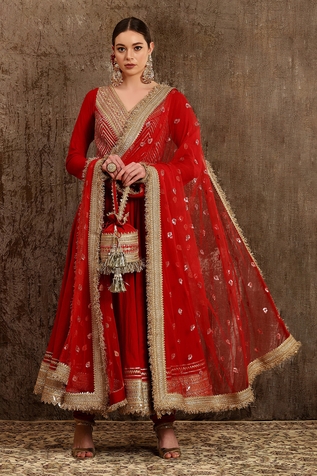 SHIKHAR SHARMA Silk Chanderi Anarkali Set