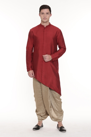 Mayank Modi - Men Metallic Pleated Dhoti Pant