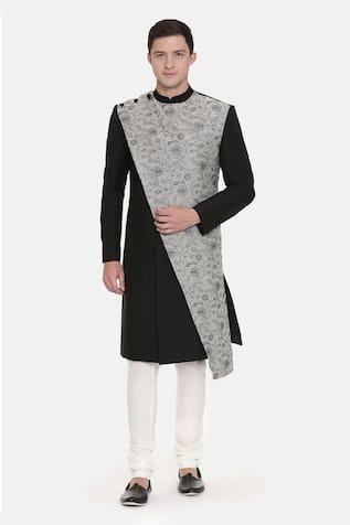 Floral Embroidered Sherwani Set For Kids