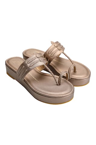 Braided Kolhapuri Wedges 