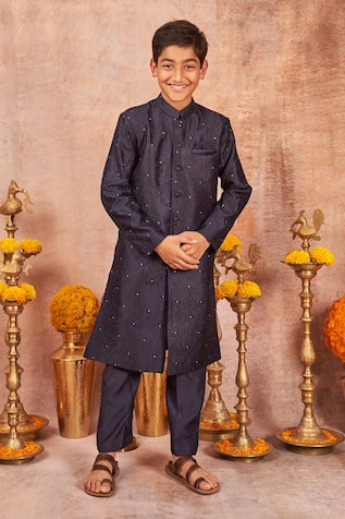 Handloom Silk Achkan & Pyjama Set 
