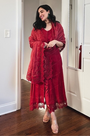Roze Mahjabeen Lace Work Kurta Set