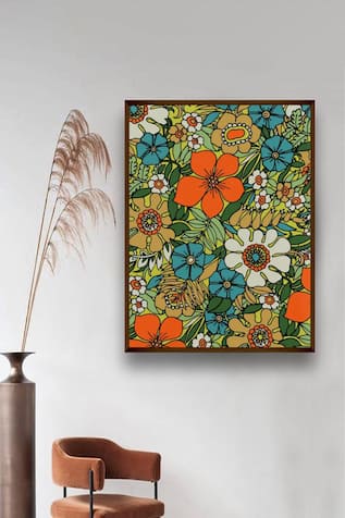 Floral Print Canvas Painting 