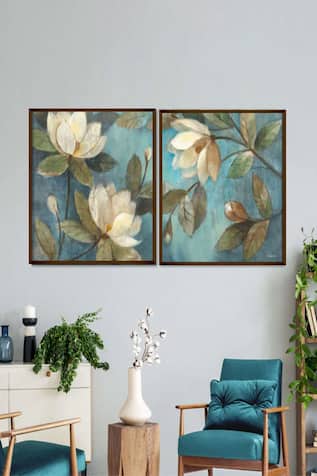 Floral Print Canvas Painting Set of 2 