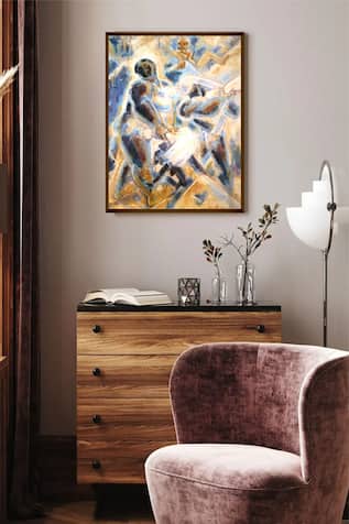 Abstract Human Figurine Handmade Painting 