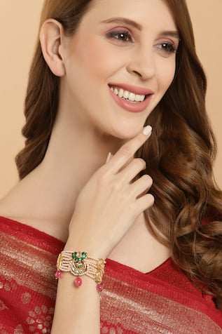 Buy Priyaasi Pink Stone Rose Gold-Plated Bracelet Online