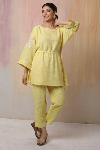 Leela By A Embroidered Sleeve Kurta & Pant Set 