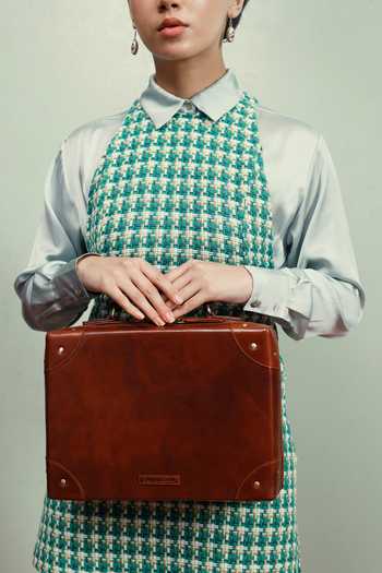 Tan & Loom Vintage Brown Trunk Style Sling Bag 