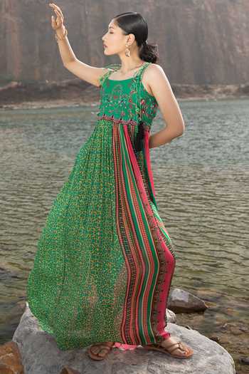 Bhanuni By Jyoti Galleria Floral Print Maxi Dress 