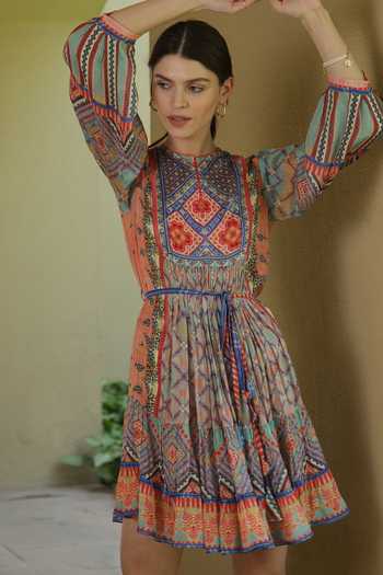 Bhanuni By Jyoti Cerulean Printed Dress 