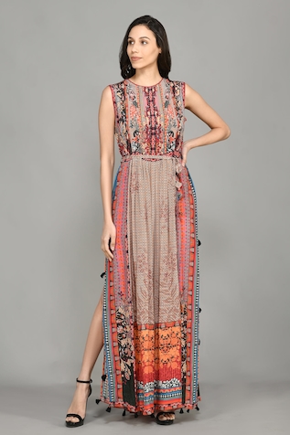 Bhanuni By Jyoti Nordic Printed Side Slit Dress