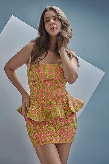 Cherie D Chica Peplum Top & Skirt Set 