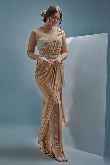 Cherie D Rebellious Draped Pant Saree Set 