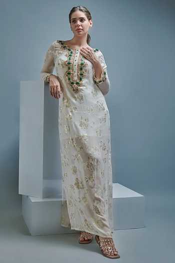 Cherie D Baroque Floral Embroidered Tunic 