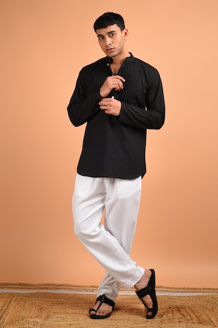 Kalp Cotton Pintuck Short Kurta