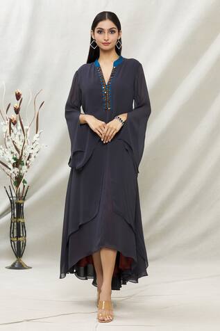 Layered Band Collar Tunic 