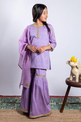 Bandhani Print Kurta Sharara Set 